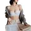 French Sexy Lace Underwear Women's Soft Steel Ring Removable Shoulder Strap Upper Thin Lower Thick Gathering Upper Support Bra Cover