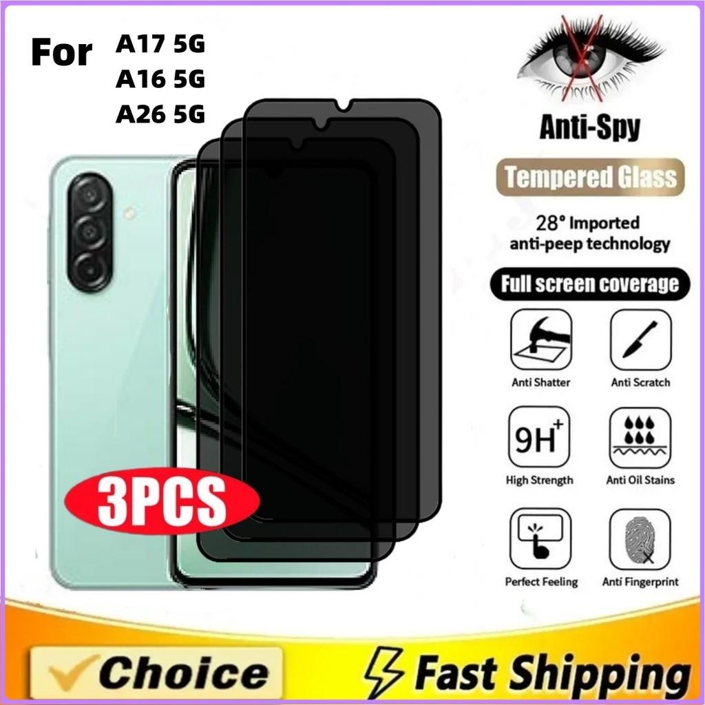 3-5 Stück Sichtschutz-Displayschutz für Samsung A17 A16 A26 5G Handy-Bildschirm Gehärtetes Glas Schutzfolie Anti-Peep Explosionsgeschützte Hülle