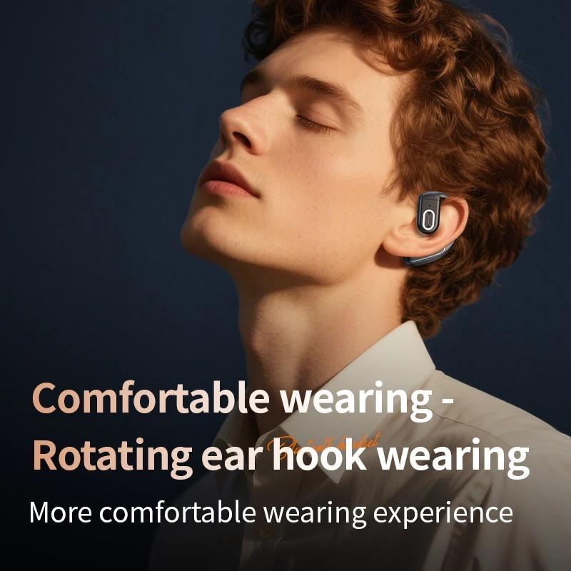 Åpne trådløse øretelefoner Bluetooth 5.4 Sport Business Musikk Ørekrok 180° Rotasjonsjustering Venstre og høyre headset