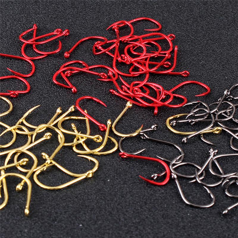 FISH KING 100pcs/lot High Carbon Fishing Hook 1#-12# ISEAMA with Eye Carp Catfish Anzol Peche Japan Tackle Fishing