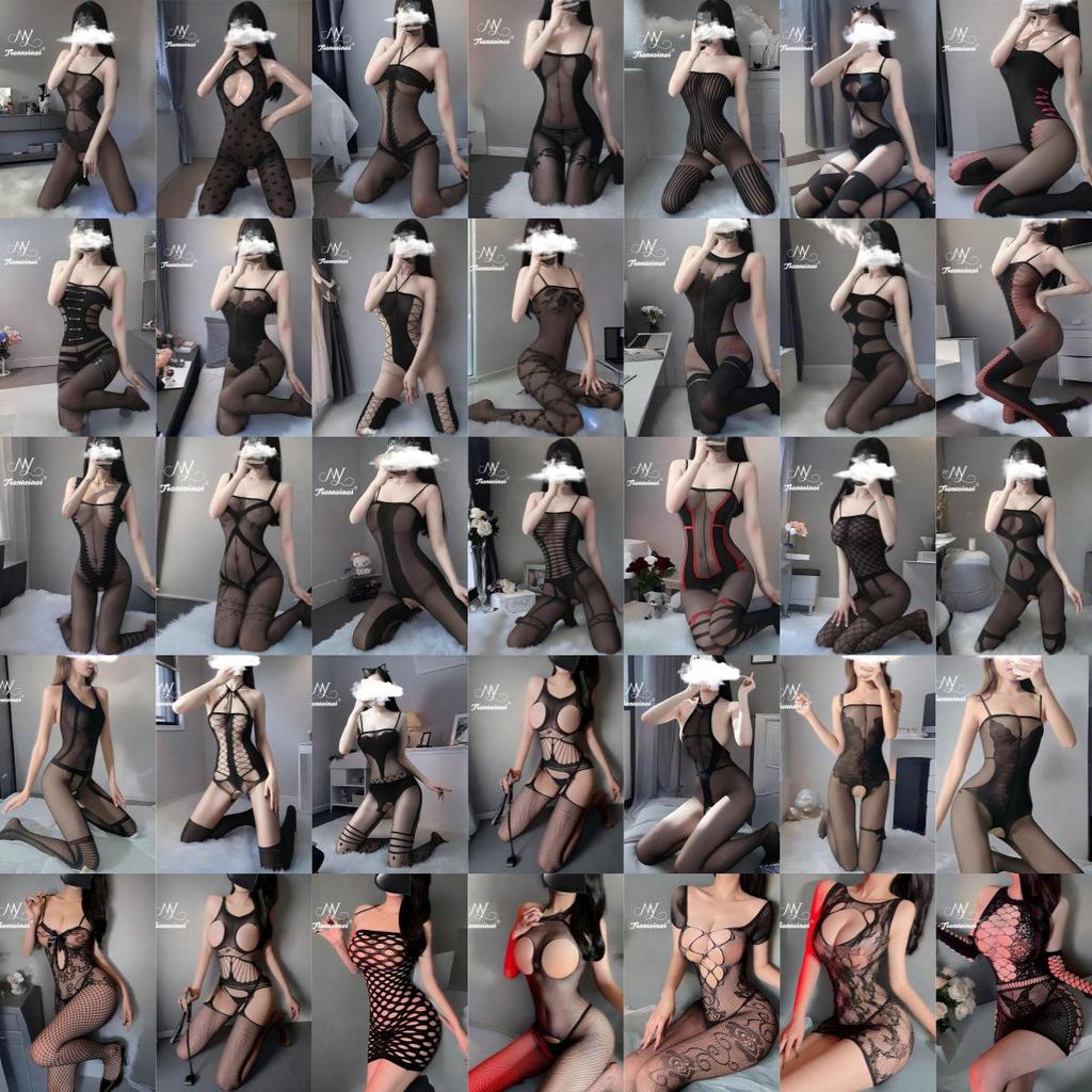 Sheer Temptation: Tearable Lingerie Bodysuit & Stockings Set