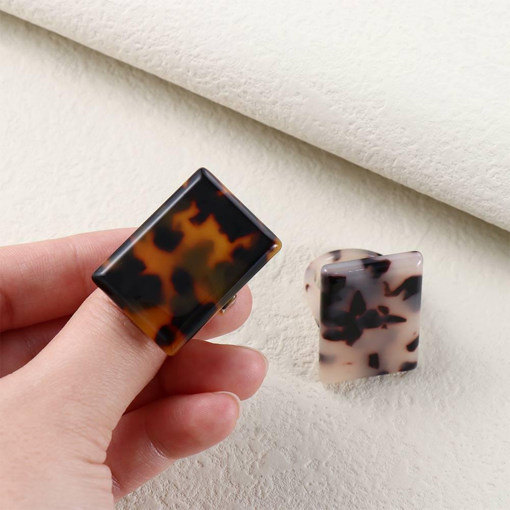 Gift New Big Elegant Acrylic Tortoiseshell Leopard Pattern Resin Rings Fashion Jewelry Finger Rings