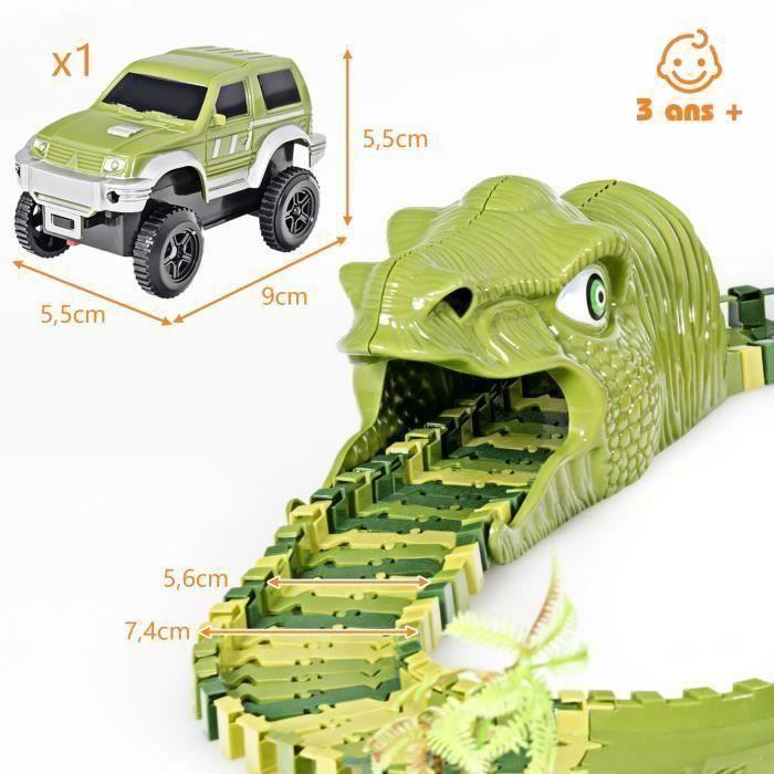 Circuit Voiture Électrique Dinosaure - Jouet Enfant - Dinosaure Jouet - Jouet Éducatif Pour Enfants 3 Ans+ Garçon Fille