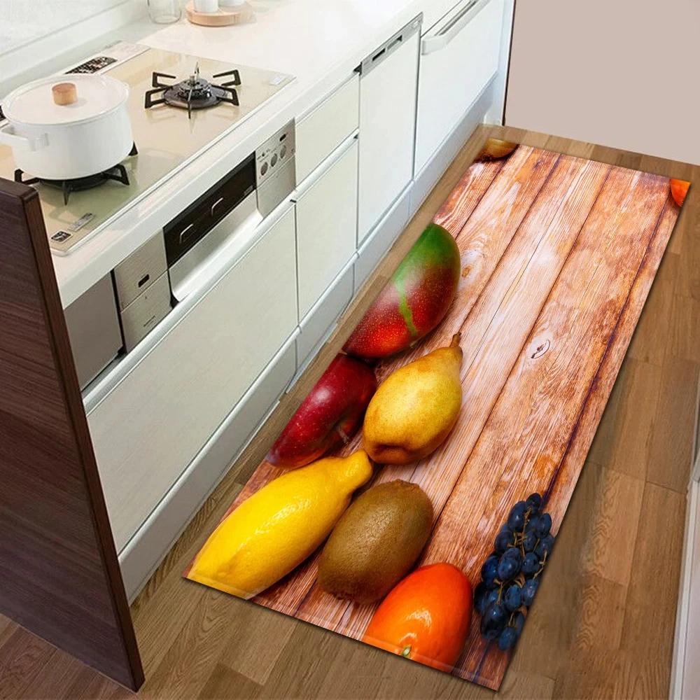 

Fruit Pattern Kitchen Carpet Entrance Door Mat Home Bedroom Floor Decoration Corridor Balcony Bathroom Anti-slip 40x60cm 16x24 inch