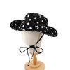 Black Dot Bucket Hats Women Versatile Sweet Lace-up Fisherman's Hat Summer Big Brim Sun Protection UV Protection Sun Hat