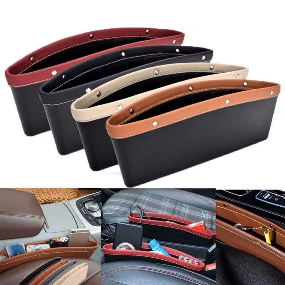 PU Leather Car Seat Slit Gap Storage Car Space Pocket Pouch Car Seat Gap Storage Bag Keys Glasses Car Accessories