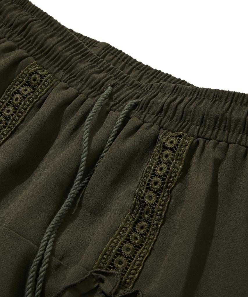 Penfield Boho Chic Diagonal Frill Skirt Olive_Fs2Ws88F
