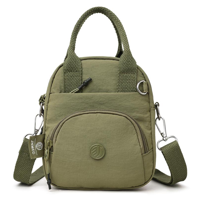 Small Square Bag Women's Travel Shoulder Bag Solid Color Crossbody Bag Water-Repellent Nylon Bag