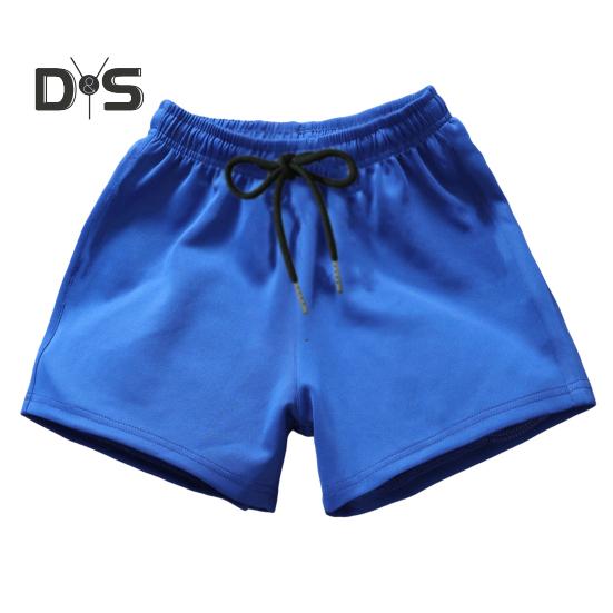 

Мужские шорты для бега с эластичной резинкой на талии и шнурком для спортзала, однотонные шорты с широкими штанинами, уличная одежда M синий