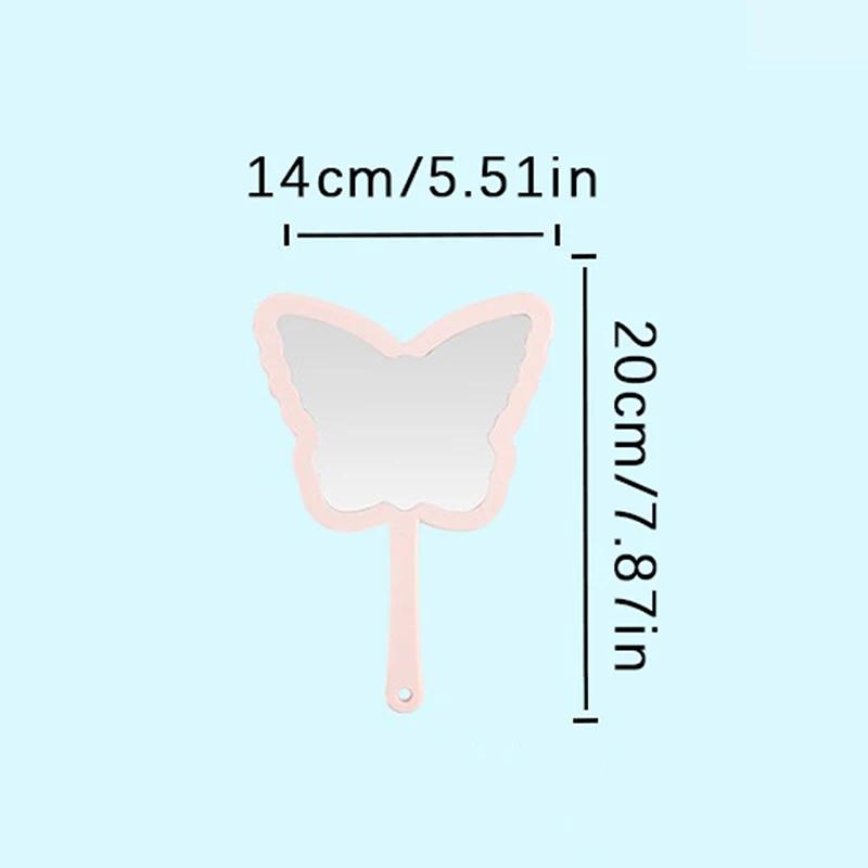 1PCS Portable Butterfly Shaped Makeup Mirror Handheld Mirror Eyelash Extension Mirrors Salon Mirrors Makeup