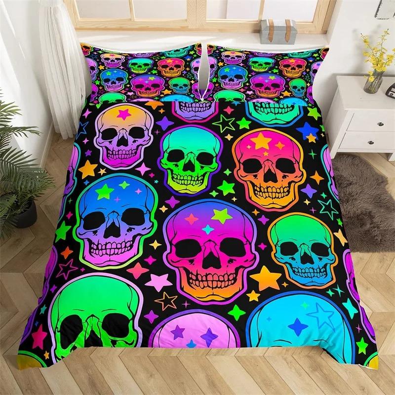 

Boho Красочный Кот Пододеяльник Комплект Кошки Звезда Гриб Постельное белье Микрофибра 3D Kawaii Животные Com EU Single 135x200cm