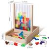 Wooden Acrylic Fun Three Dimensional Tetris Children Puzzle Toy Blocks Building