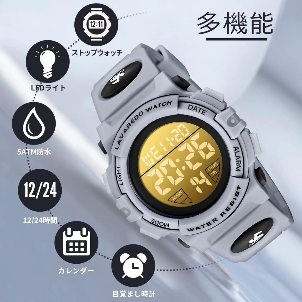 Kids Watch Boys Digital Watch Sports Watch Outdoor Multifunction Waterproof Alarm Date Day Display Dual Time LED Analog Display Girls Boys