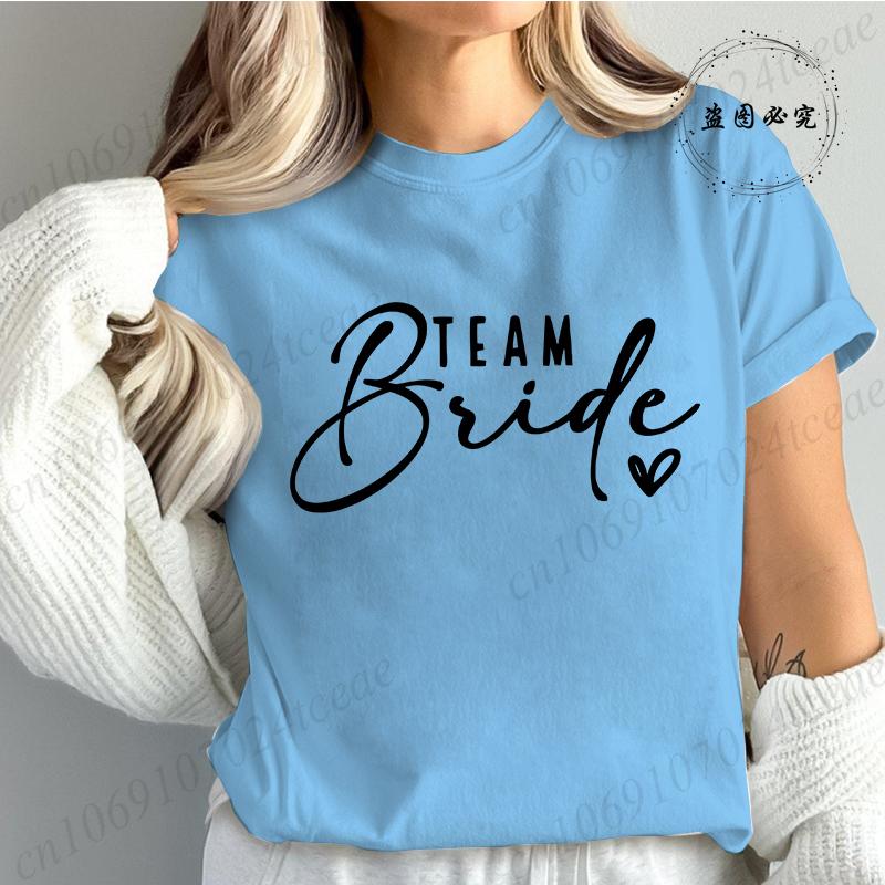Bridesmaid Print T Shirt for Women Bachelorette Party Fashion Streetwear Tops Vintage Bride Team Tees Tshirt Gifts TT01