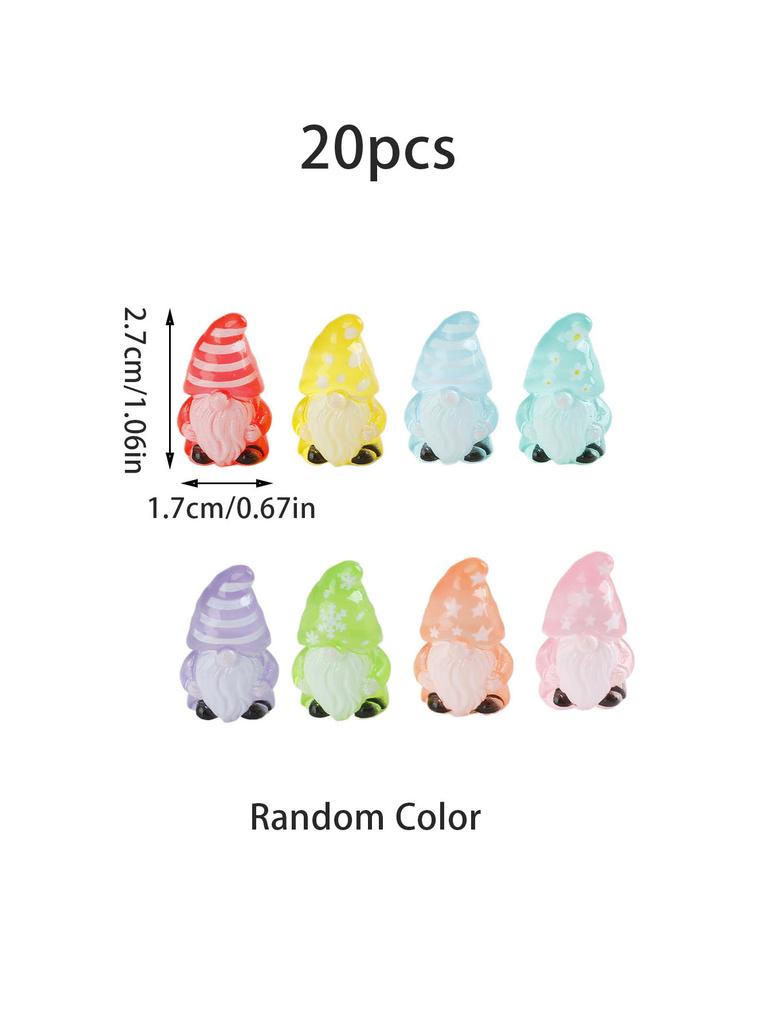 10/20Pcs Gnomes Figurines With Stars Snowflakes Patterns Luminous Resin Christmas Glow In Dark Decor For Fairy Garden Gift