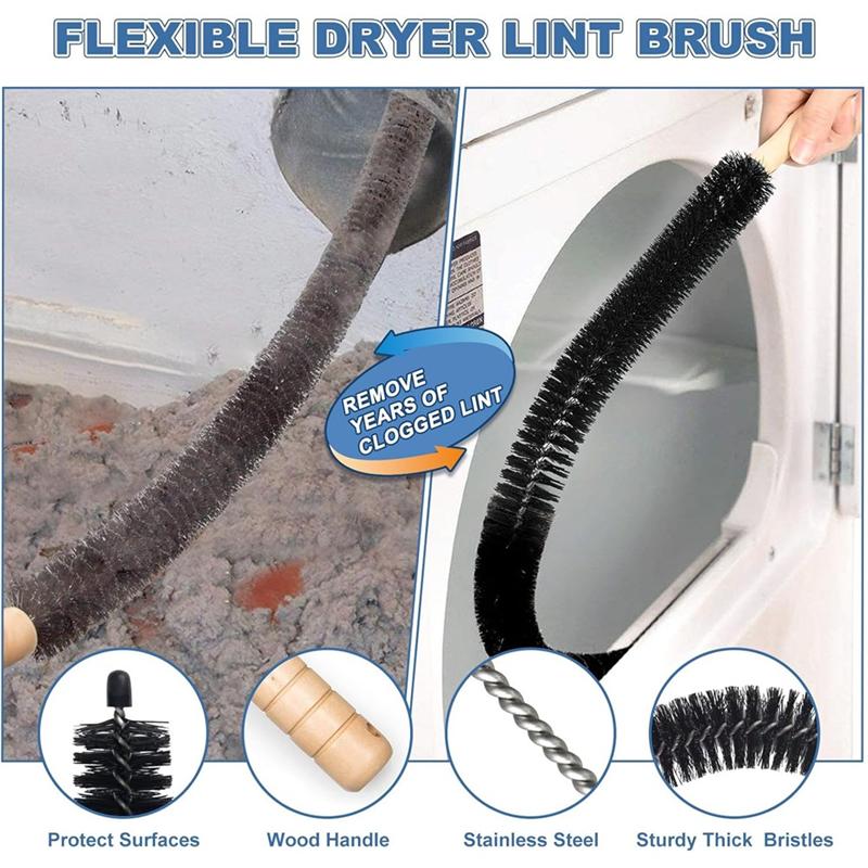 

Promotion!Dryer Vent Cleaner Kit And Dryer Lint Brush Universal Vacuum Cleaner Flexible Dryer Lint Remover Hose Parts