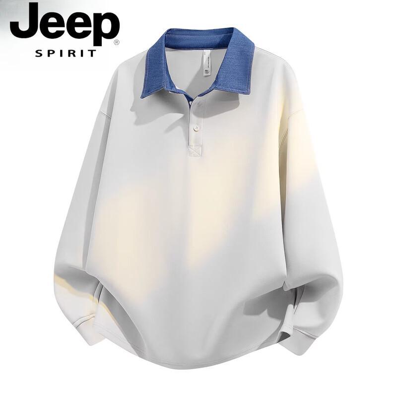 Мужская свободная толстовка с длинным рукавом и воротником-поло JEEP SPIRIT 3XL
