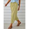 2026 Loose High-Waisted Buttoned Cotton Linen Wide-Leg Nine-Point Women's Pants