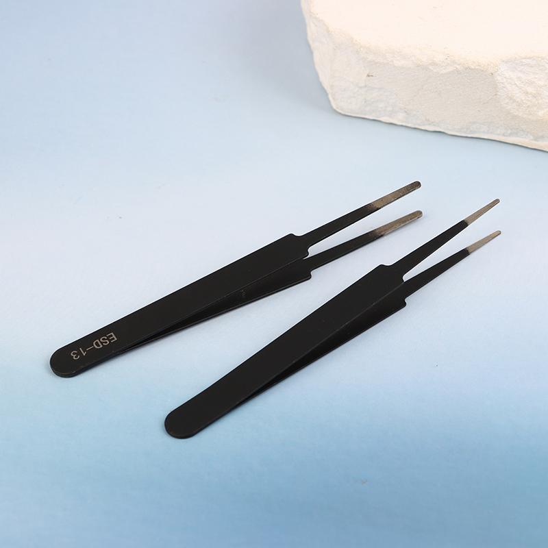 6pcs Durable Stainless Steel Tool For Electronic Repair And Process Modeling, Bending&St Precision ESD Anti-static Tweezers Set