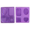 2Pcs Silicone Soap Mold 4Grids DIY HandMade Cupcake Baking Mould HeatResistant