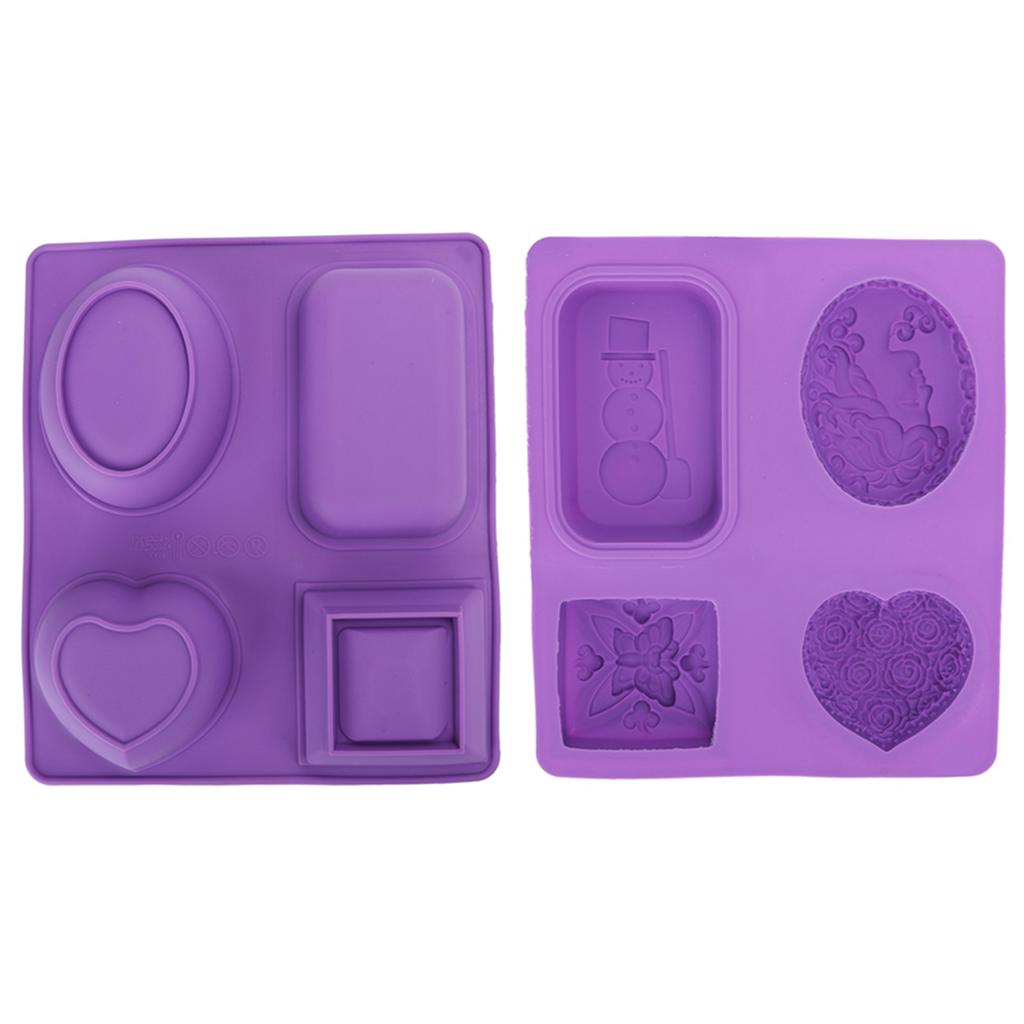 2Pcs Silicone Soap Mold 4Grids DIY HandMade Cupcake Baking Mould HeatResistant