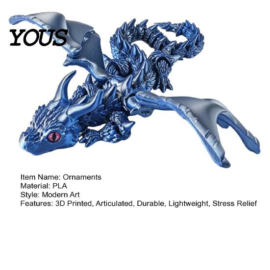 Artikulationsdrachen-Figur 3D-gedruckt mit Flügeln, Flexible geflügelte Spielzeuge, Fidget PLA Dekoration Desktop-Tiere Spielzeug zur Stressbewältigung, Geschenk Kinder Erwachsene