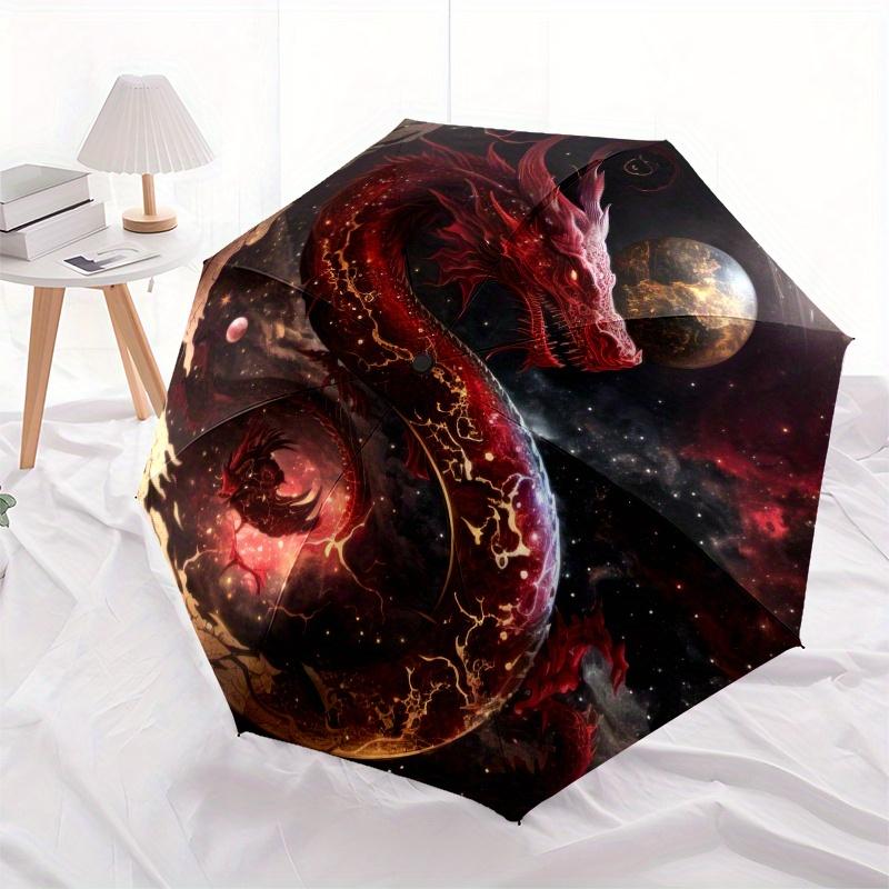 Galactic Dragon Yin-Yang Wall Clock: Cosmic Design for Your SpaceUmbrella, Portable 3-Fold Compact Umbrella for Men & Women Gift