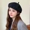 Japanese Sweet Bow Beret Female Cute Versatile Cloud Painter Hat Street Photography Fashion Woolen Octagonal Hat