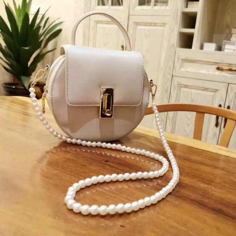 Fashion Pearl Chain Bag Strap Handbag Shoulder Strap DIY Cross Body Pearl Chain Handle Replacement Necklaces for Women Gift