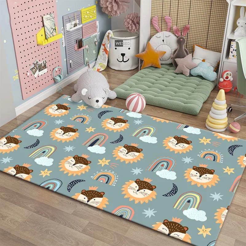 Cartoon Rugs for Bedroom Kids Cute Animal Carpet Modern Style Baby Mat Soft Children's Room Rug Non-slip Nordic Style Decoration