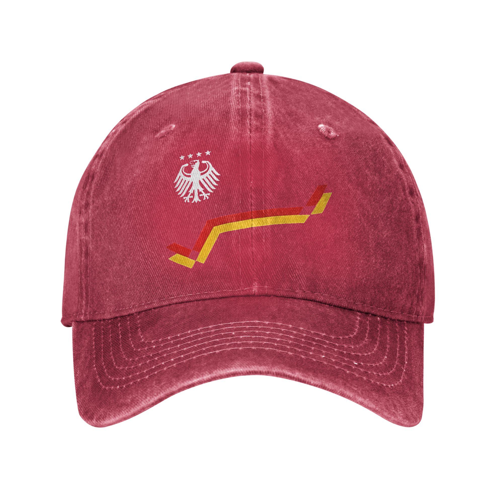 Deutschland GerUnisexy Football Player Baseball Caps Unstructured  Soccer Distressed Denim Headwear Outdoor Adjustable Hat Adjustable