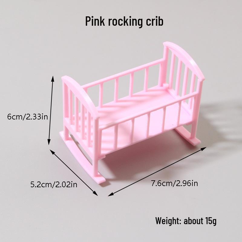 1:12 Mini Dollhouse Children's Bed & Crib Simulation Model