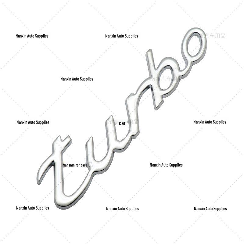 TURBO 3D Metal Rear Trunk Car Emblem Sport Sticker серебряный