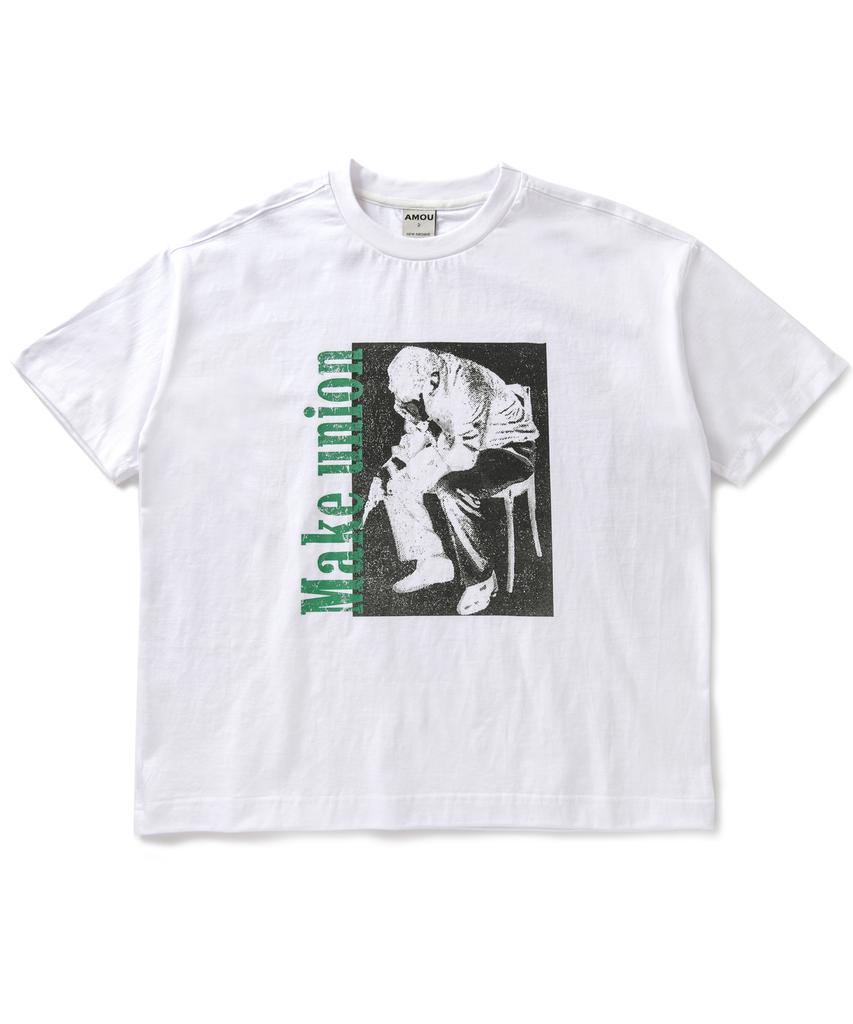 AMOU Trouble Half T-Shirts White