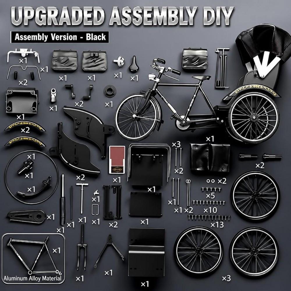 Alloy Assembly Model Tricycle Green Black Assembly Bike Model Kit  Educational Play