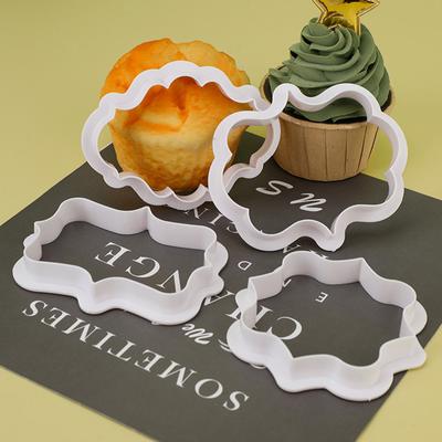 Vintage Plaque Frame Cookie Cutter Set Plastic Biscuit Mould Cake Decorating Tools Cookie Mold