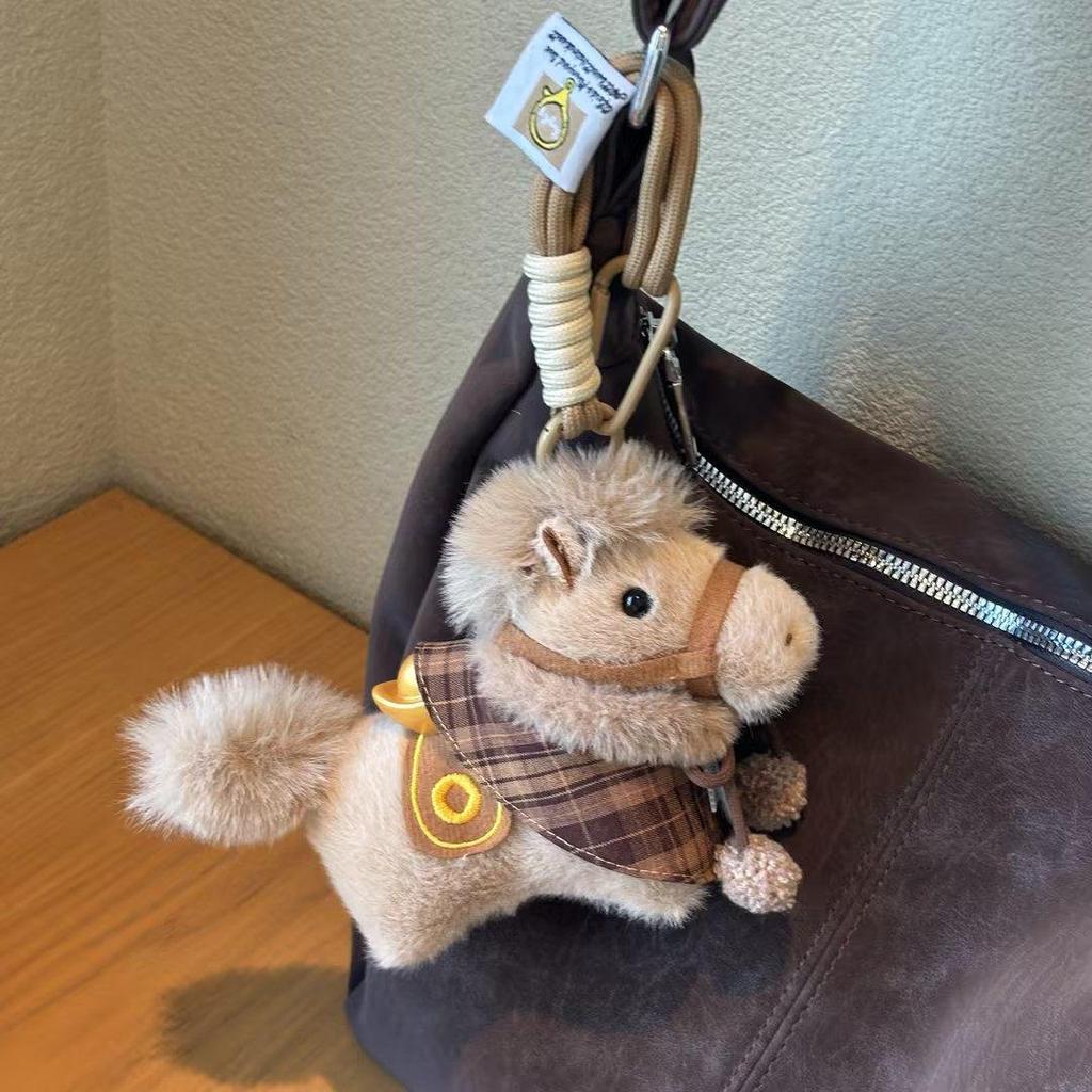 Carefully Crafted Year of the Horse Zodiac Plush Doll with Ingot Pendant.