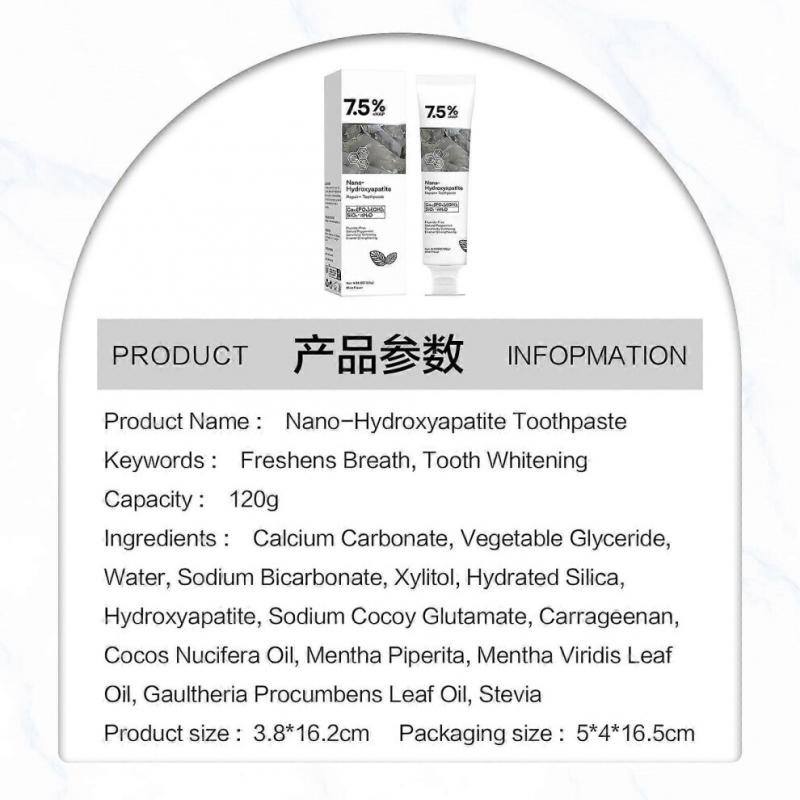 7.5% Hap Nano-Hydroxyapatite Toothpaste Remove Deep Clean for Sensitive Teeth