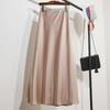 Elegant Champagne Satin A-Line Skirt for Women - Spring/Autumn 2024 Collection