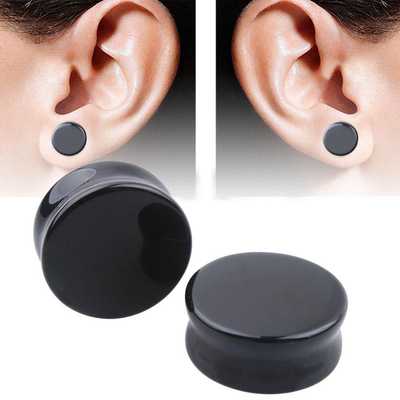 Obsidian Ear Expander: Exquisite Piercing Jewelry for Cartilage, 5-25mm