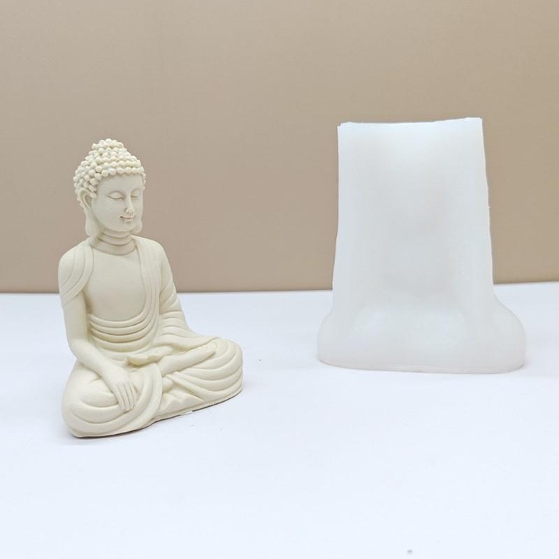Candle Moulds Clay Moulds Crafts Moulds Hand-making Supplies Buddhas Shape Non-stick Silicone Material for Figure Craft
