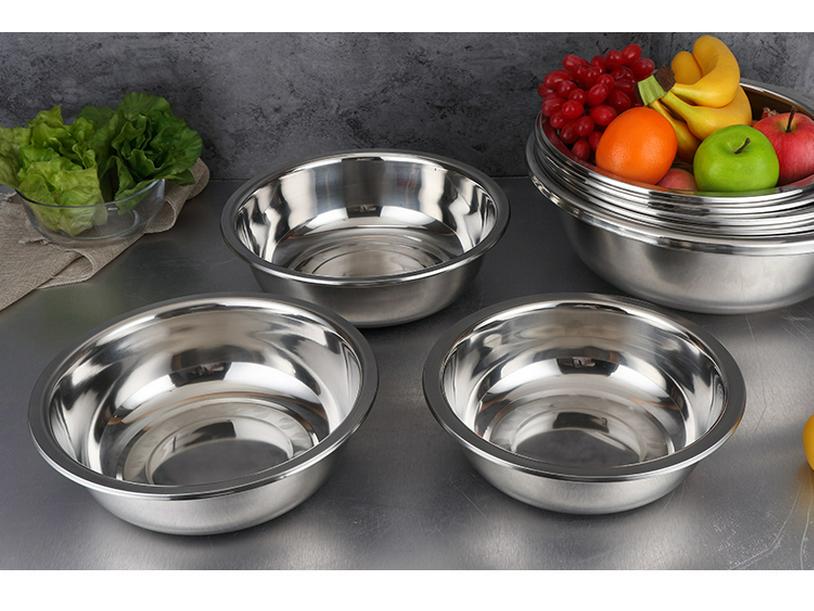 Extra Large Non-Slip Stainless Steel Bowl for Vegetables, Dough Kneading, and Laundry