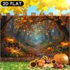 2D flat 1pc banner - Autumn Forest Scenery Horizontal Banner Decorationzyc