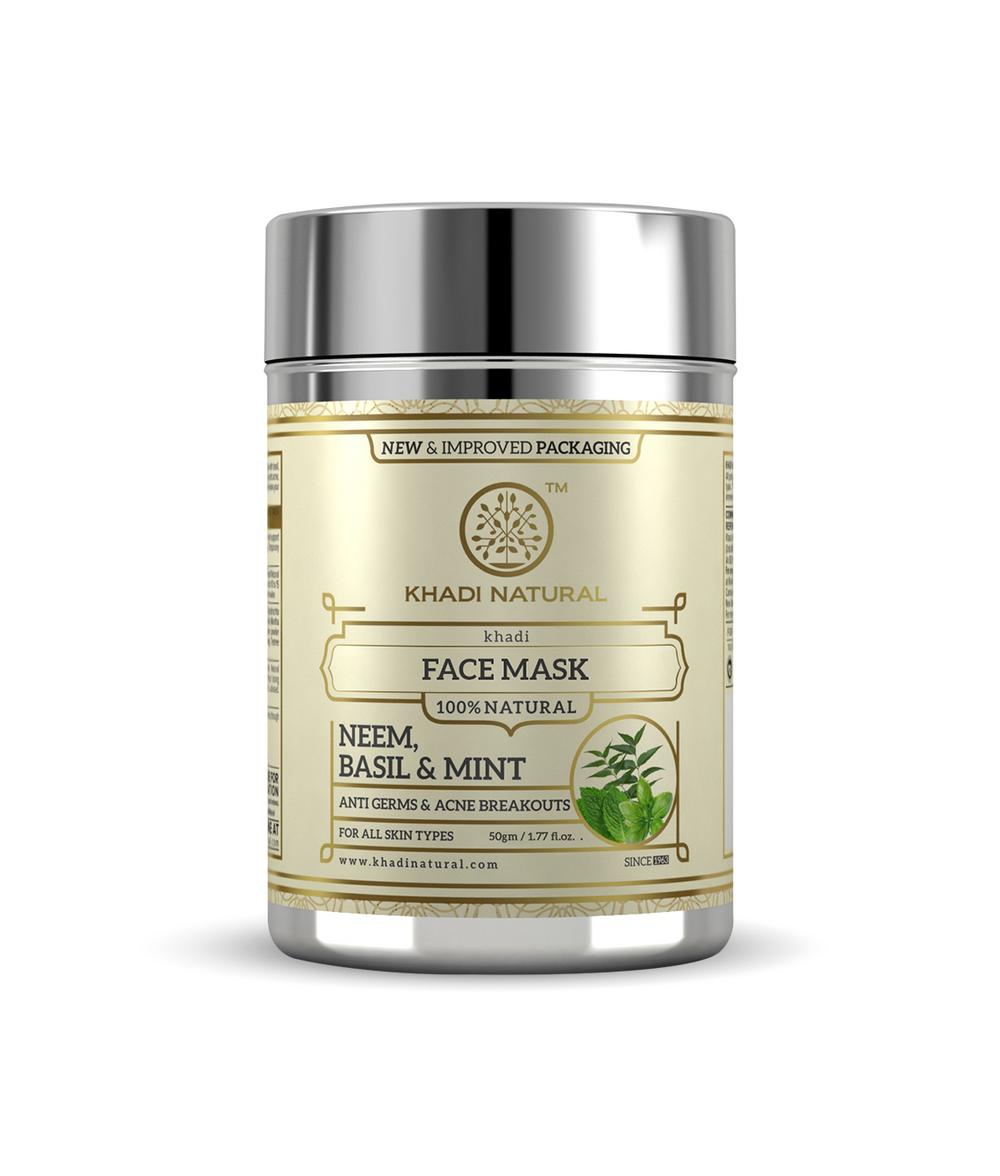 Khadi Neem, маска для лица с базиликом и мятой (Анти-прыщи), 50г