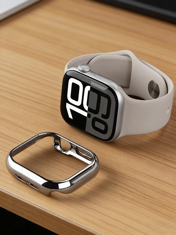 Cover For Apple Watch Case 46mm 42mm 45mm 41mm 44mm 40mm Series 11 10 9 7 8 6 SE Plating PC Bumper Shell iWatch Protective Cases