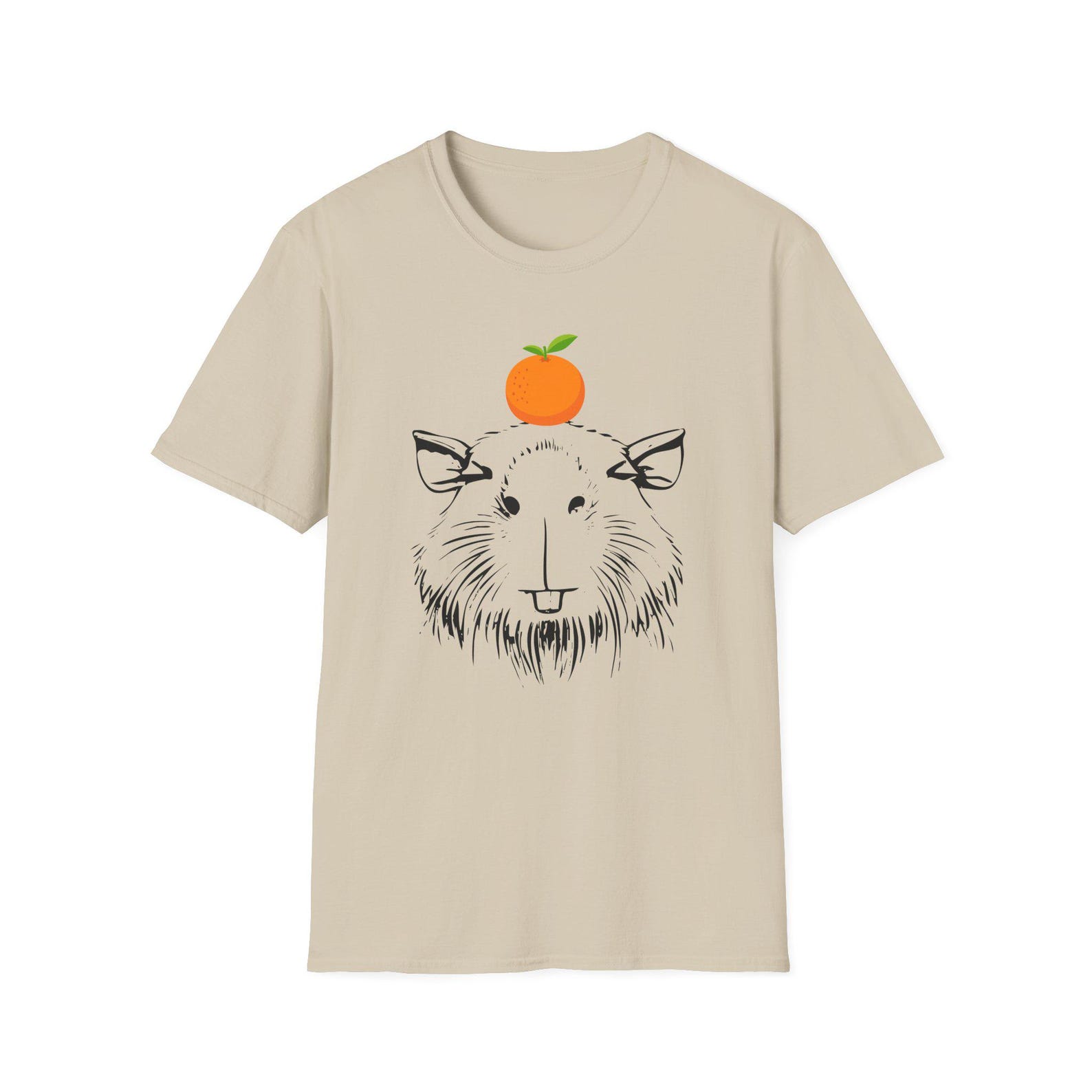 Capybara with Orange on Head Softstyle Unisex Softstyle T-Shirt L