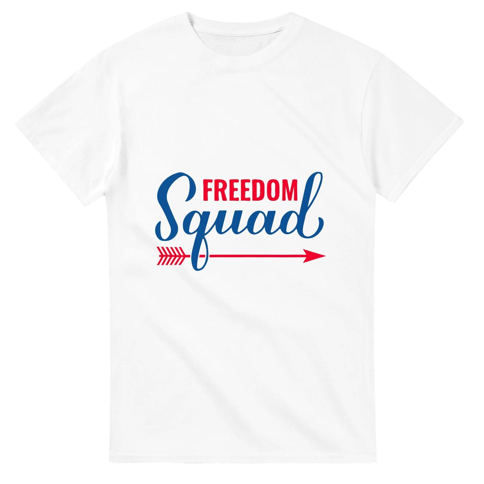 Freedom Squad 4th of July Heavyweight Unisex Crewneck T shirt | Gildan® 5000 3XL
