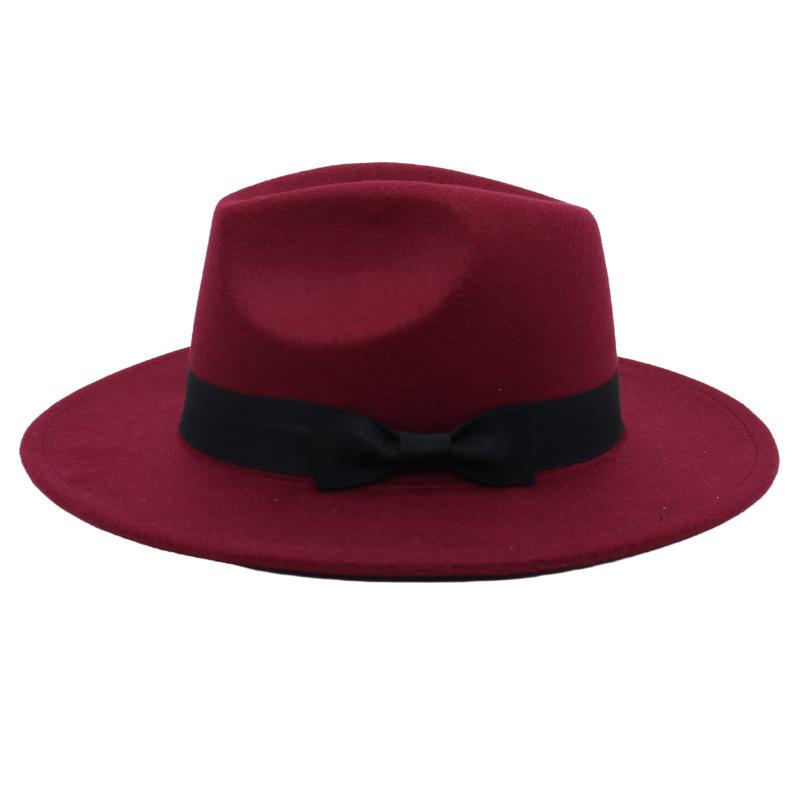 Vintage Performance Zylinder Schleife Anzug Jazzhut Herren und Damen Ausländischer Filzhut Hepburn Tweedhut