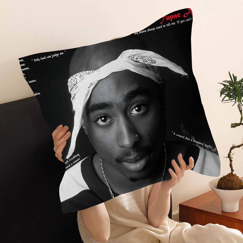 Rapper 2Pac Singer Tupac Cushion Cover Pillow Cover Decor Pillowcase Printed Cushion Case For Couch