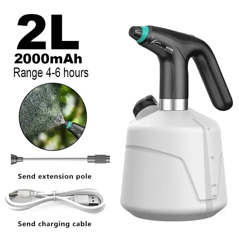 Portable 2L Electric Watering Can USB Automatic Spray Humidifier Demister Multi-function Disinfection Tool for Home Garden